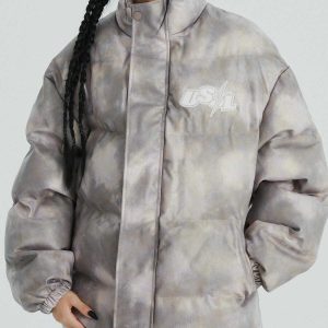 innovative inkjet distressed coat winter chic & edgy 5209