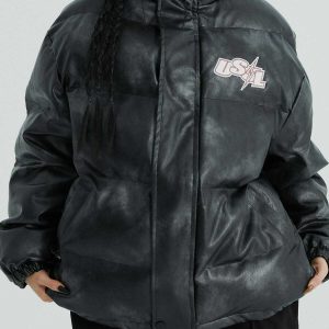 innovative inkjet distressed coat winter chic & edgy 5278