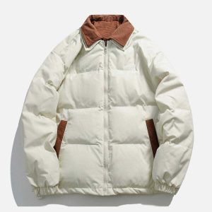 innovative patchwork winter coat dual layer design 2361