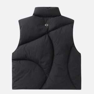 irregular arc puffer vest edgy & retro streetwear 7488