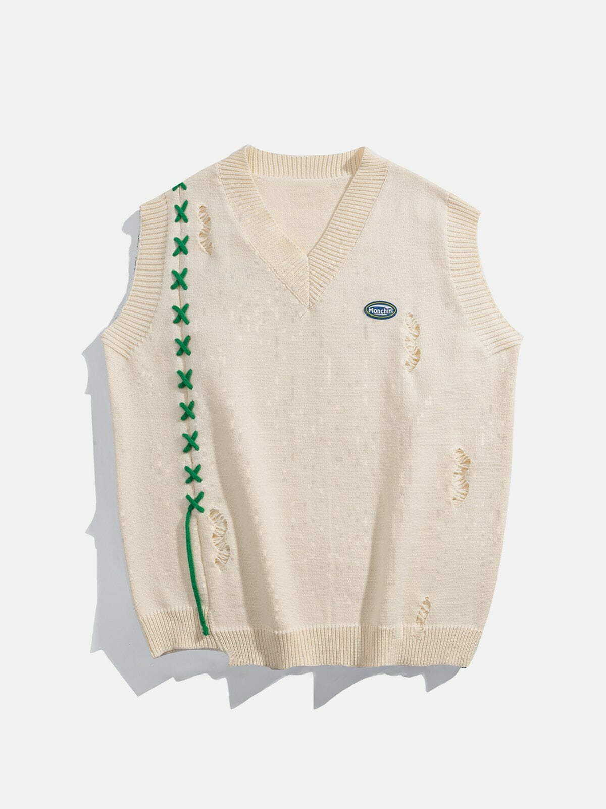 irregular hem sweater vest edgy & trendy streetwear 4505