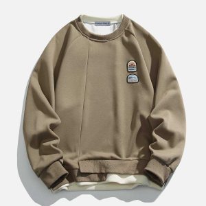 irregular hem sweatshirt edgy & trendy streetwear 1067