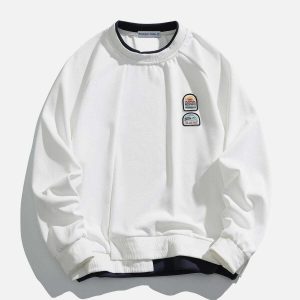 irregular hem sweatshirt edgy & trendy streetwear 7315