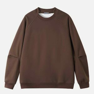 irregular neck sweatshirt edgy & retro streetwear 5610