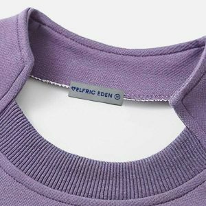 irregular neck sweatshirt edgy & retro streetwear 8405