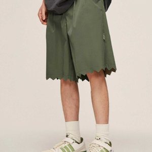 irregular pant legs shorts   youthful urban streetwear 2402
