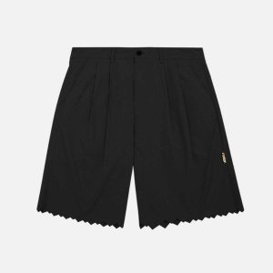 irregular pant legs shorts   youthful urban streetwear 6868