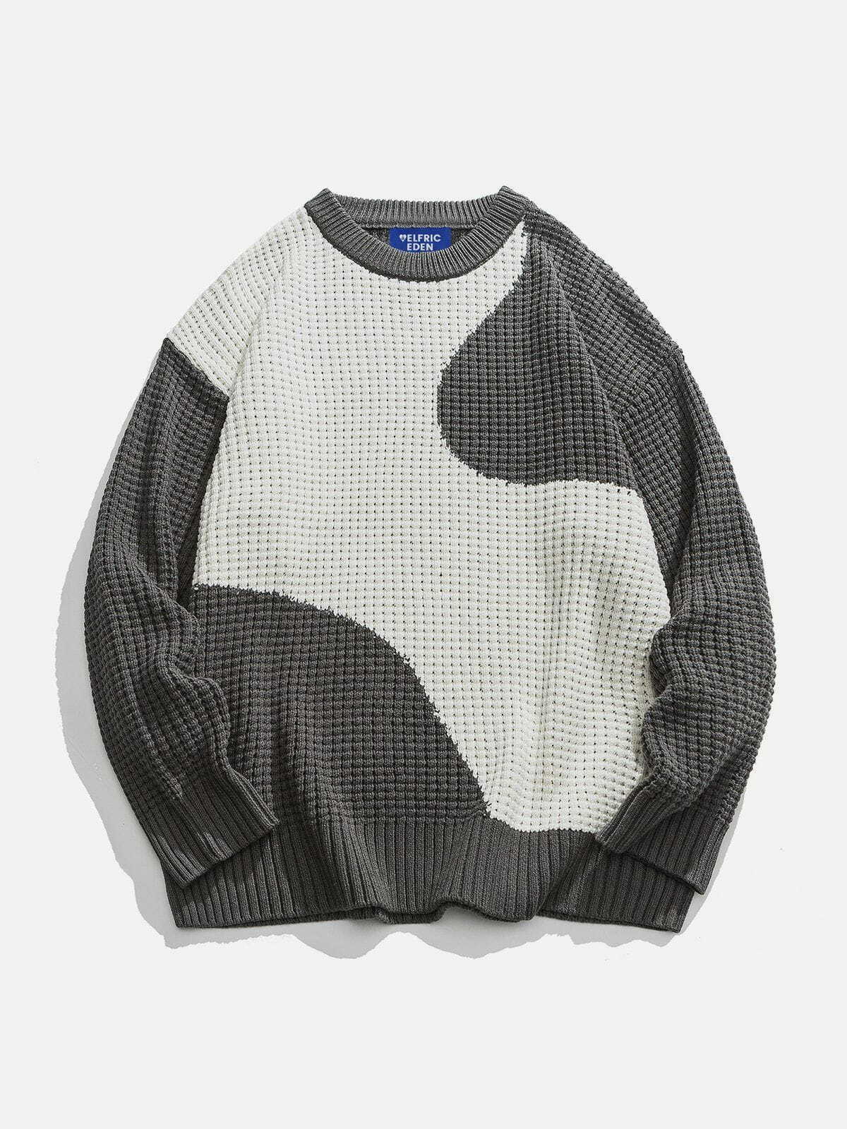 irregular patchwork sweater urban fashion statement 1412