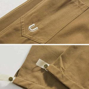irregular pocket pants   sleek design meets urban utility 2404