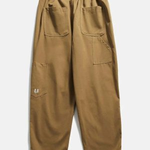 irregular pocket pants   sleek design meets urban utility 5350