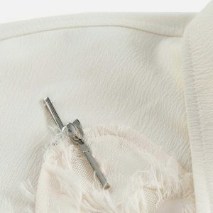 irregular tassel long sleeve shirt edgy & vibrant streetwear 2661