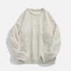 jacquard textured sweater dynamic & youthful streetwear appeal 8364