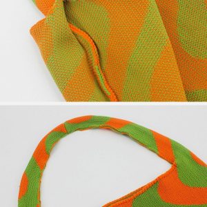 knit stripe bag   dynamic & youthful streetwear accessory 5224