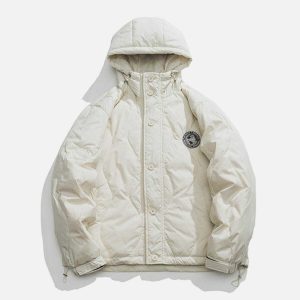 labelled winter coat   chic & warm urban outerwear 1305