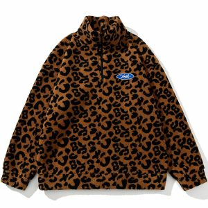 leopard sherpa coat iconic winter pattern & warmth 2519