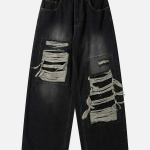 loose fit distressed denim jeans urban edge 4118