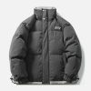luxurious quilted puffer coat thickened badge design 1167