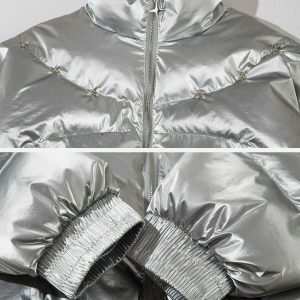 metallic glossy coat sleek shine for urban chic style 1694