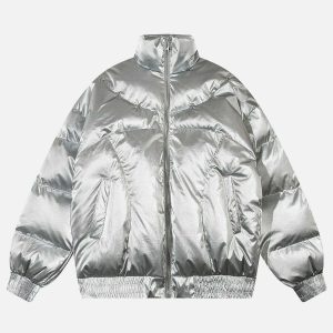 metallic glossy coat sleek shine for urban chic style 3921