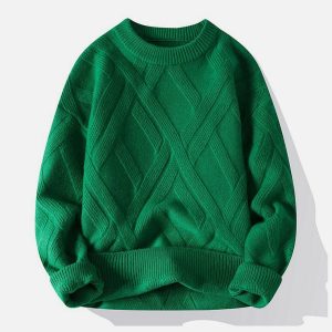 minimalist plaid jacquard sweater knit   chic & timeless 6216