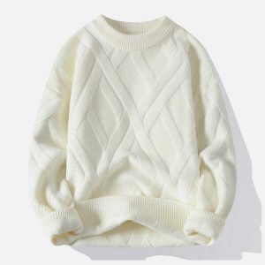 minimalist plaid jacquard sweater knit   chic & timeless 7918