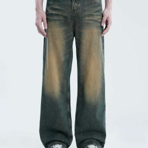 mud dyeing washed jeans edgy & retro streetwear 1398