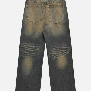 mud dyeing washed jeans edgy & retro streetwear 5313