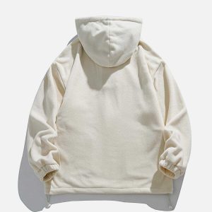 multi pocket polar fleece hoodie   urban & trendy comfort 7518