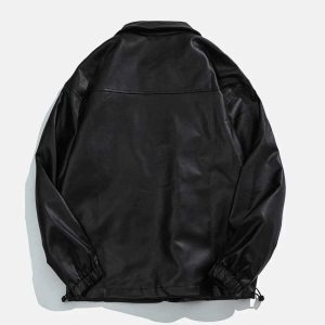 multi pocket pu jacket   sleek urban style & functionality 5770