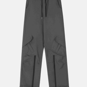 multipocket cargo pants zipper detail youthful streetwear 4308