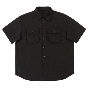 multipocket short sleeve shirt   sleek & functional design 5359