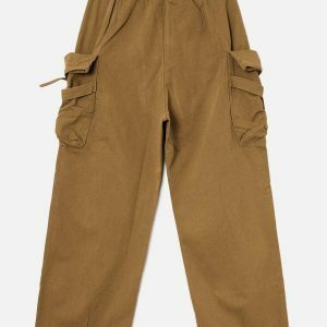 oversized 3d pocket cargo pants   youthful urban trend 2543