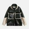 patchwork big pockets coat edgy & retro streetwear 4942