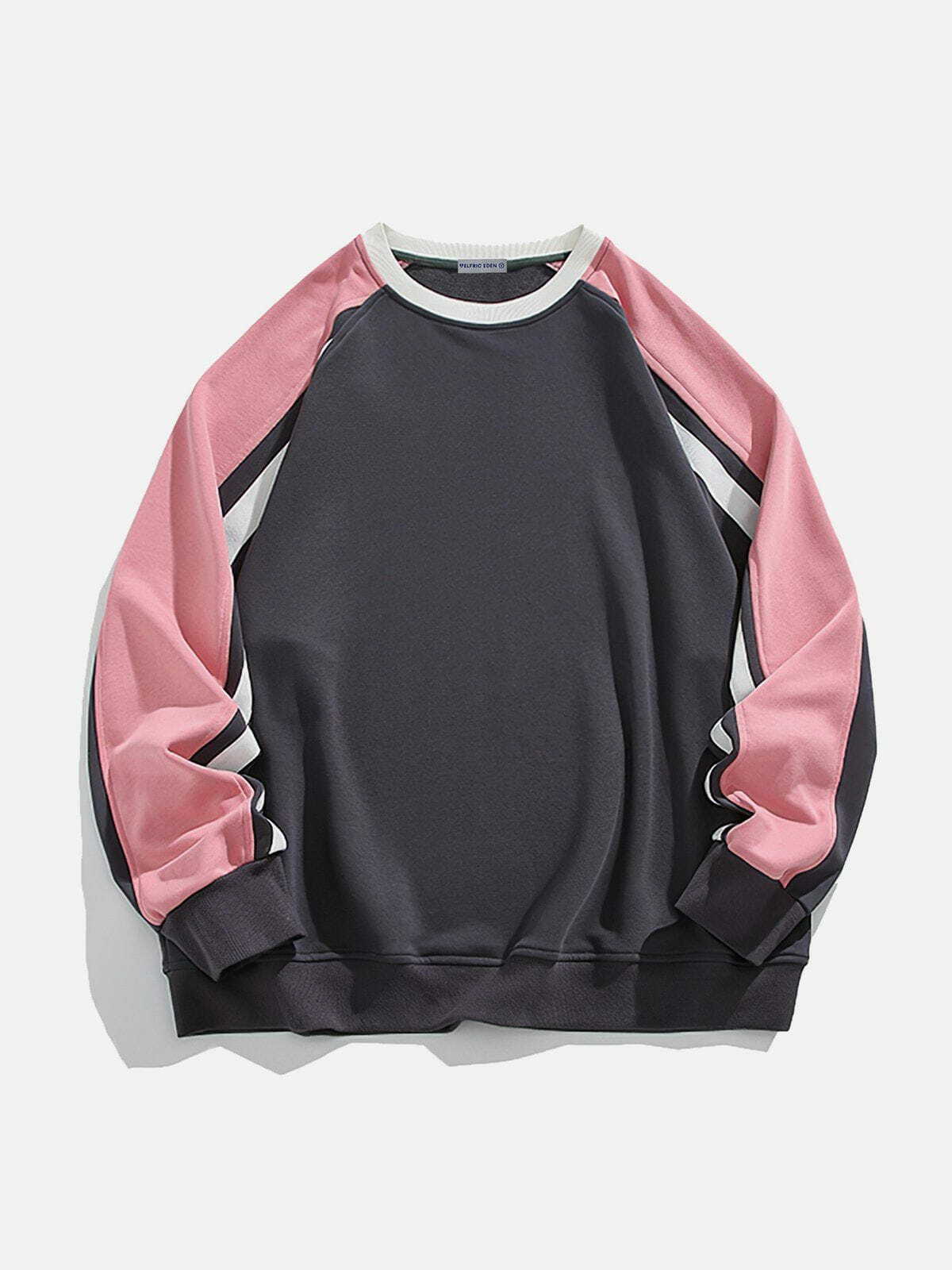 patchwork color block sweatshirt urban fashion trend 2792