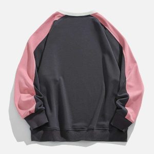 patchwork color block sweatshirt urban fashion trend 8320