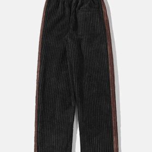 patchwork corduroy sweatpants eclectic & youthful style 1030