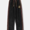 patchwork corduroy sweatpants eclectic & youthful style 6006