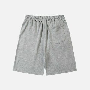 patchwork denim shorts youthful & chic streetwear look 4818
