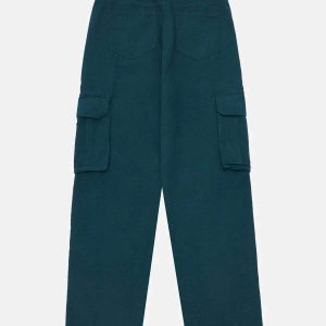 patchwork flap pocket pants dynamic & youthful streetwear 2854