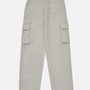 patchwork flap pocket pants dynamic & youthful streetwear 7101