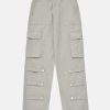 patchwork flap pocket pants dynamic & youthful streetwear 7619