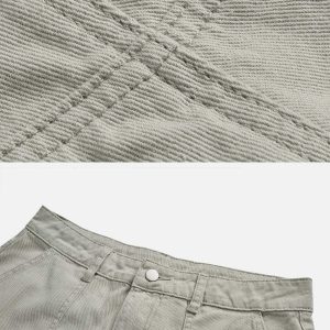 patchwork flap pocket pants dynamic & youthful streetwear 8250