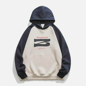 patchwork hoodie urban fashion statement 8866