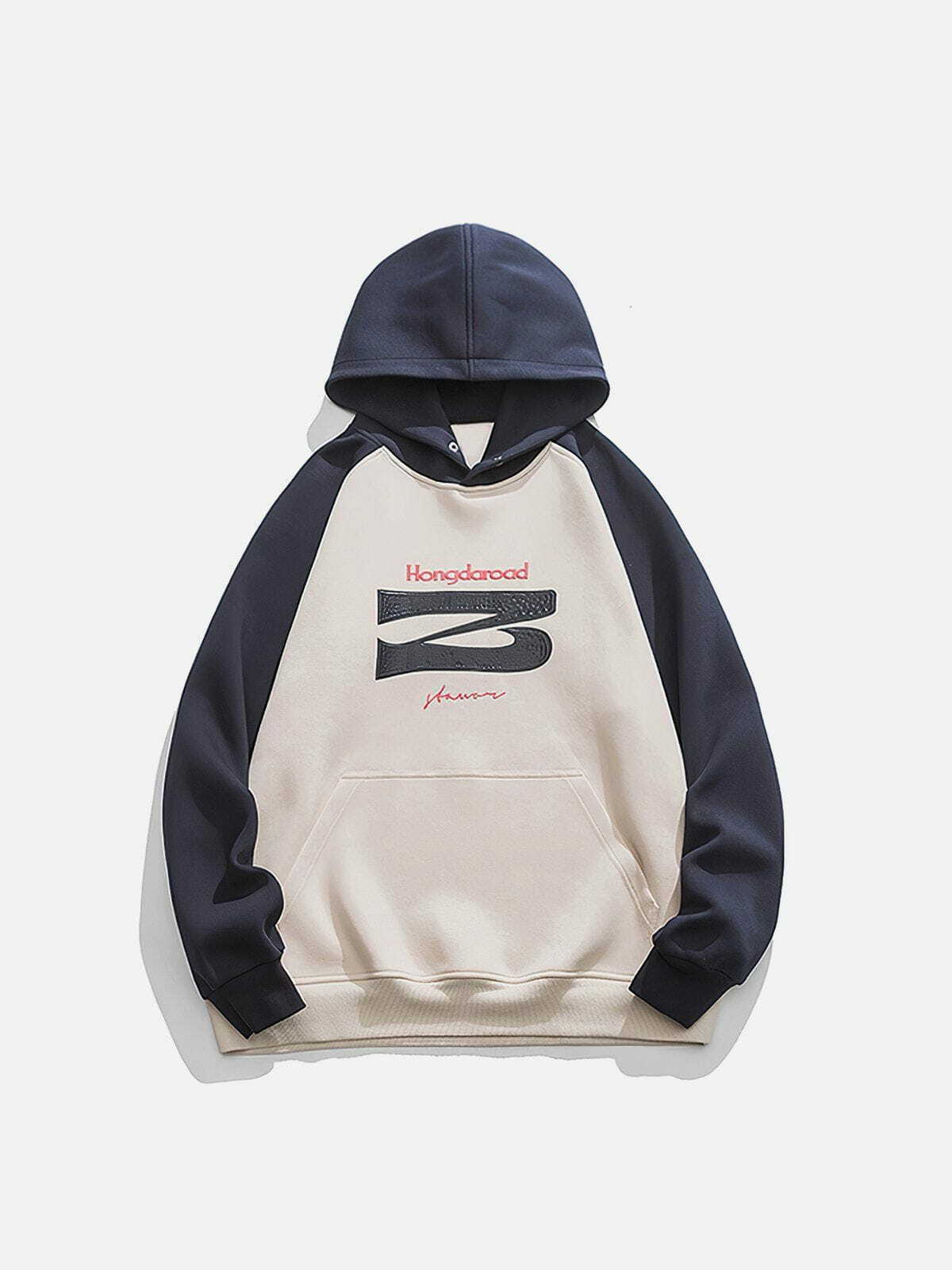 patchwork hoodie urban fashion statement 8866