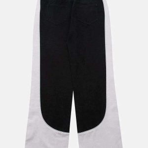 patchwork jeans dynamic design & retro appeal 3544