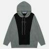 patchwork knit hoodie urban fashion statement 7516