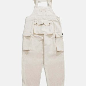 patchwork pocket bib pants youthful & crafted streetwear 4673