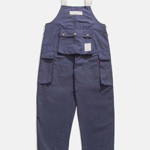 patchwork pocket bib pants youthful & crafted streetwear 6981