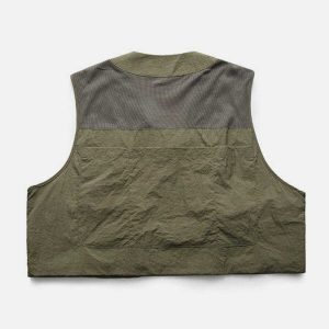 patchwork pocket vest   youthful & eclectic streetwear 1724