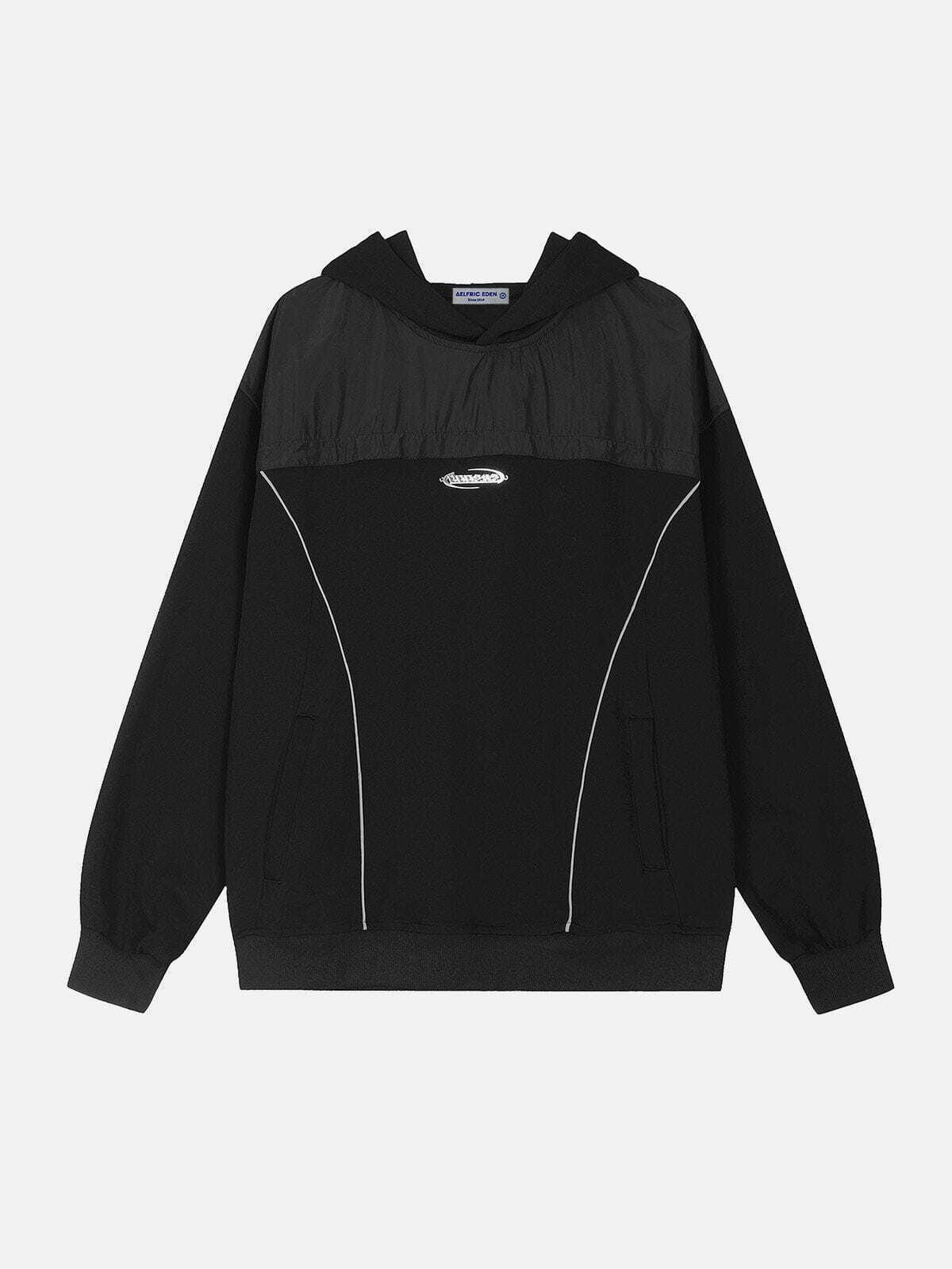 patchwork reflector hoodie   urban & youthful streetwear 3931